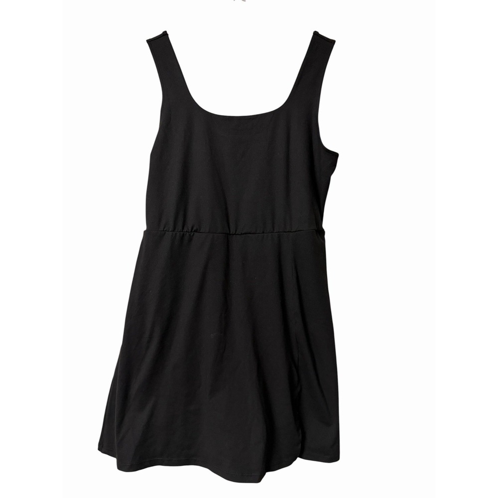 Ofeefan Black Sleeveless Romper Dress Tennis Side Slit Large